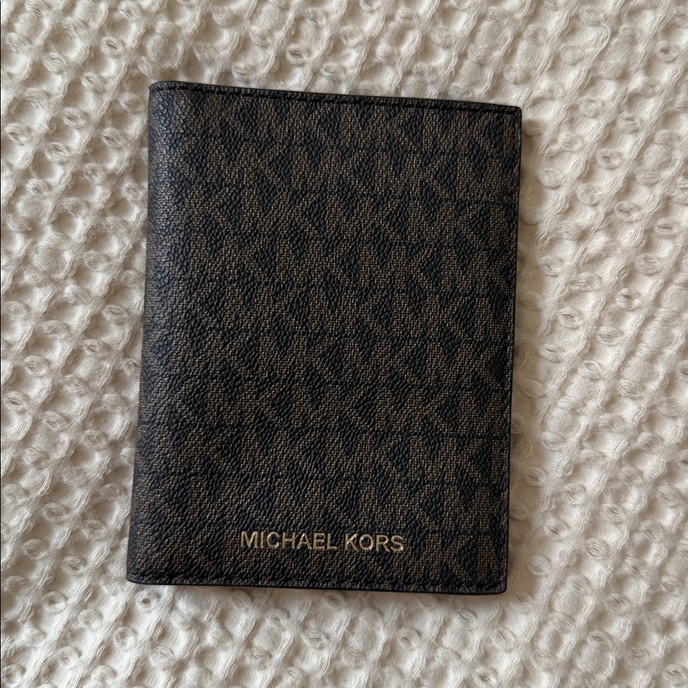 Michael Kors Dark Brown Monogram Travel Holder